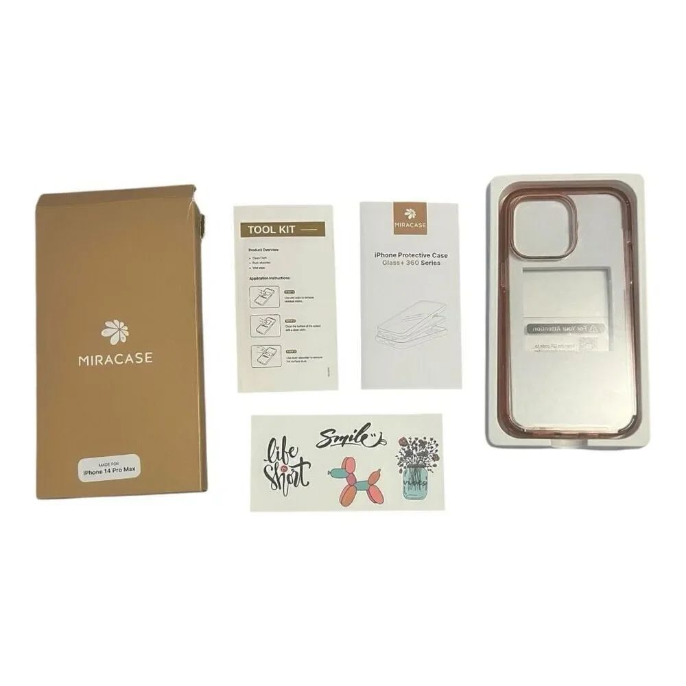 Miracase IPhone 14 Pro Max Clear Pinkish/Red